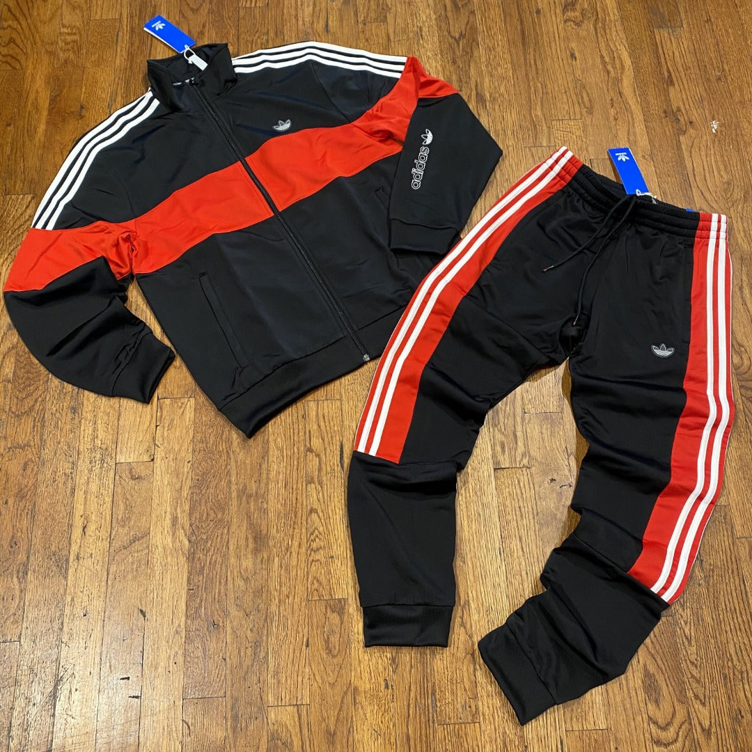 Adidas Original TRACKSUIT Men's - BLACK/RED