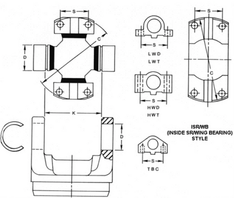 Inside Snap Ring and Wing U-Joint