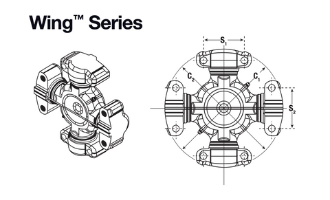 Wing Bearing Style U-Joint Diagram