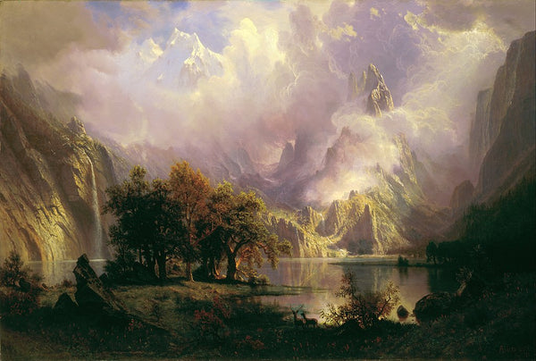 Albert Bierstadt (American, 1830-1902) Rocky Mountain Landscape (1870) Oil on canvas. 36 2/3 x 57 3/4 in. White House Collection, Washington DC.
