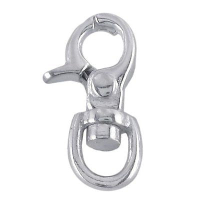Sterling Silver Round Swivel Lobster Clasp with Large Ring, 23 mm, Made in US