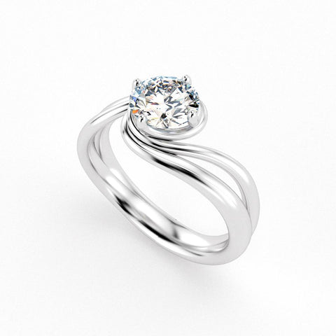 Christine Alaniz Designs custom swirl diamond engagement ring