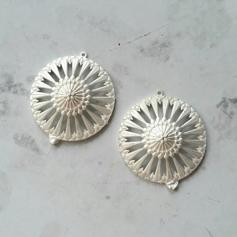 Christine Alaniz Designs Magnolia Circle Earrings raw castings in sterling silver