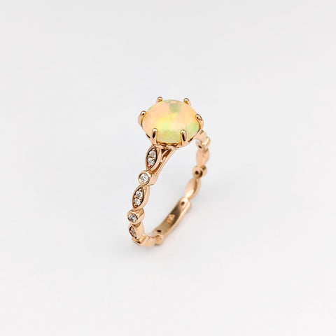 Christine Alaniz Designs - Custom Rose Gold and Opal Engagement Ring