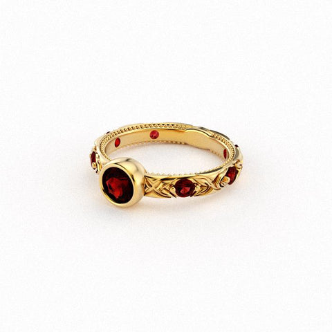 Christine Alaniz Designs yellow gold and ruby ring