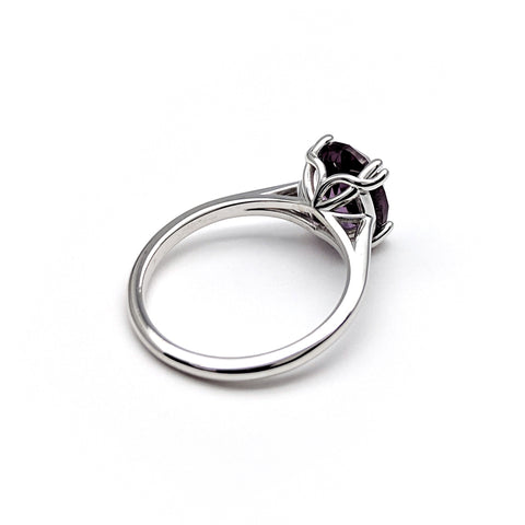 Christine Alaniz Designs Custom Jewelry Oval Amethyst and White Gold Ring