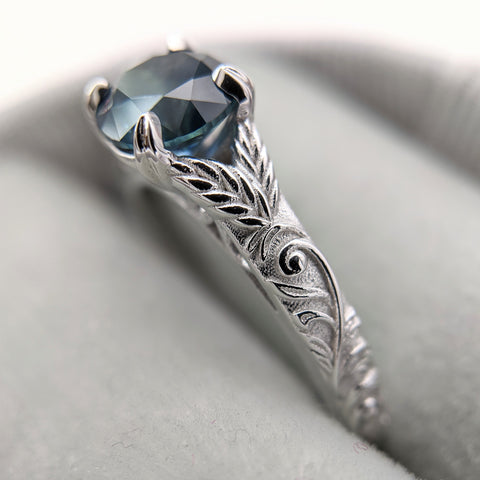 christine-alaniz-designs-max-and-ellie-sapphire-vintage-leaf-engraved-engagement-ring6
