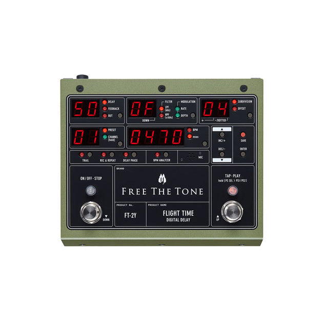Free The Tone FT-2Y Flight Time 2 Digital Delay Electric Guitar Effects  Pedal