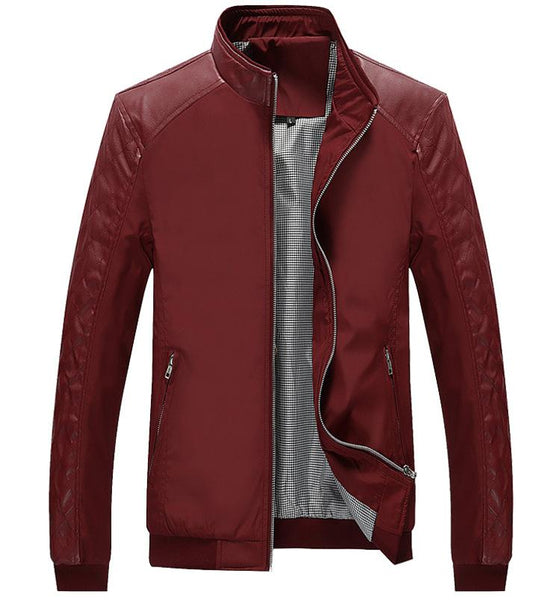 West Louis™ Business-man PU Leather Slim Jacket