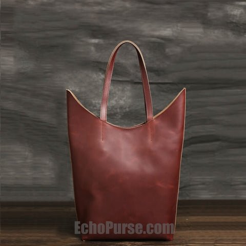 Handmade Leather Tote Bag, Shopping Bag, Vintage Shoulder Bag For Women 