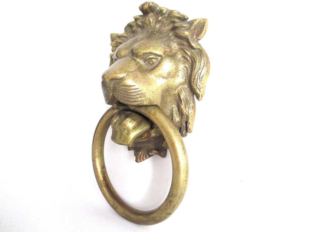 Door Knocker Lion Head Antique Solid Brass 9 Inch Upperdutch 7750