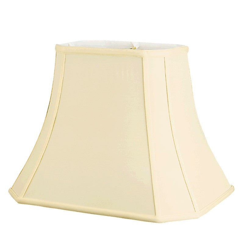 Beige Lampshade Rectangular Cut-Corner Lamp Shade Shantung Silk 12"