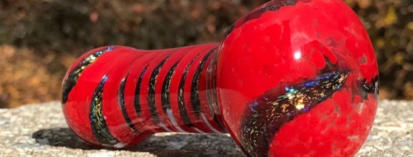 Red Dichroic Glass Pipe