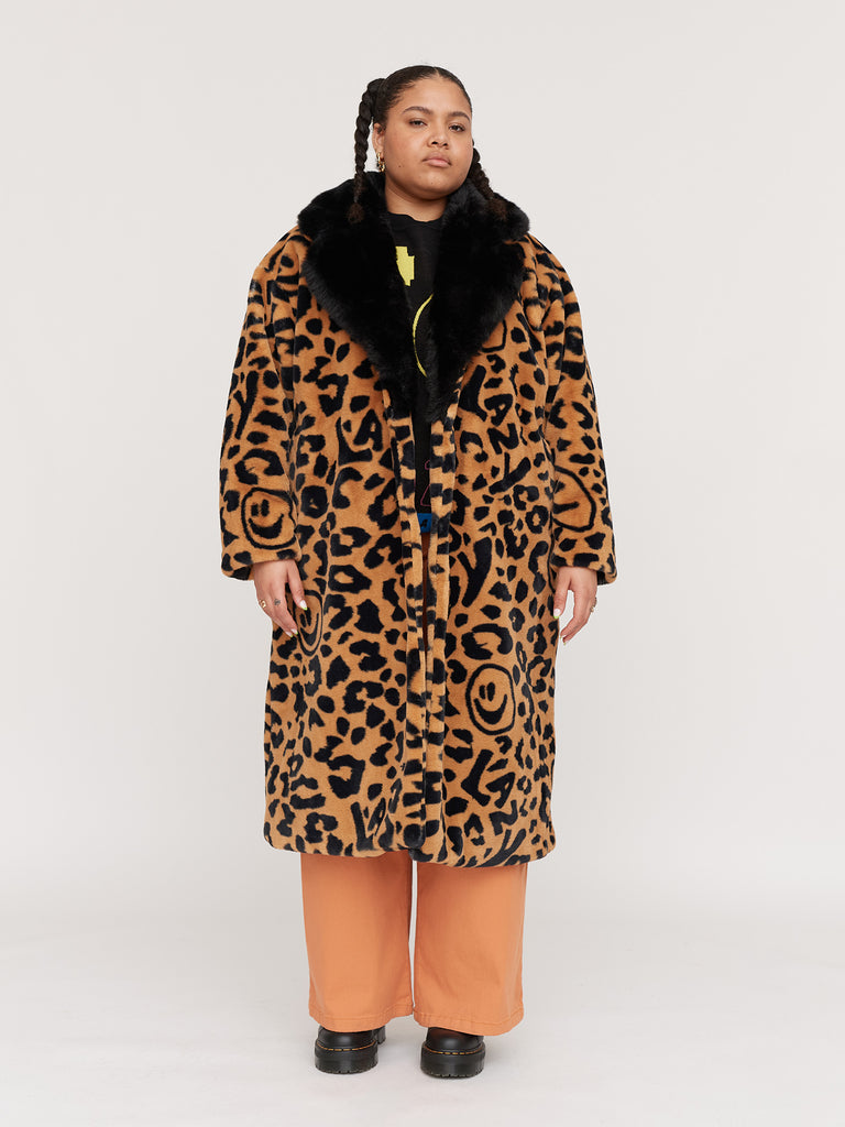 Lazy Leopard Faux Fur Coat