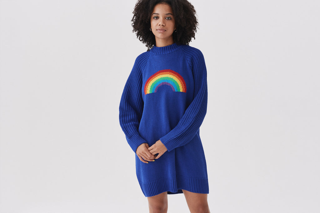 lazy oaf rainbow jumper dress