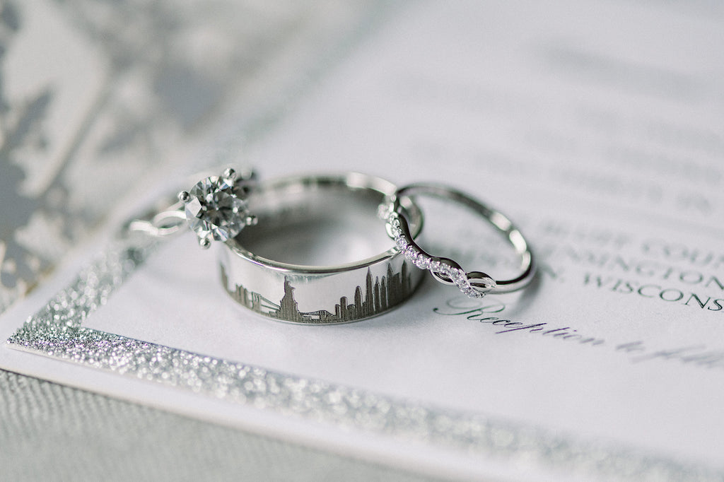 Custom engagement ring and wedding band madison wi
