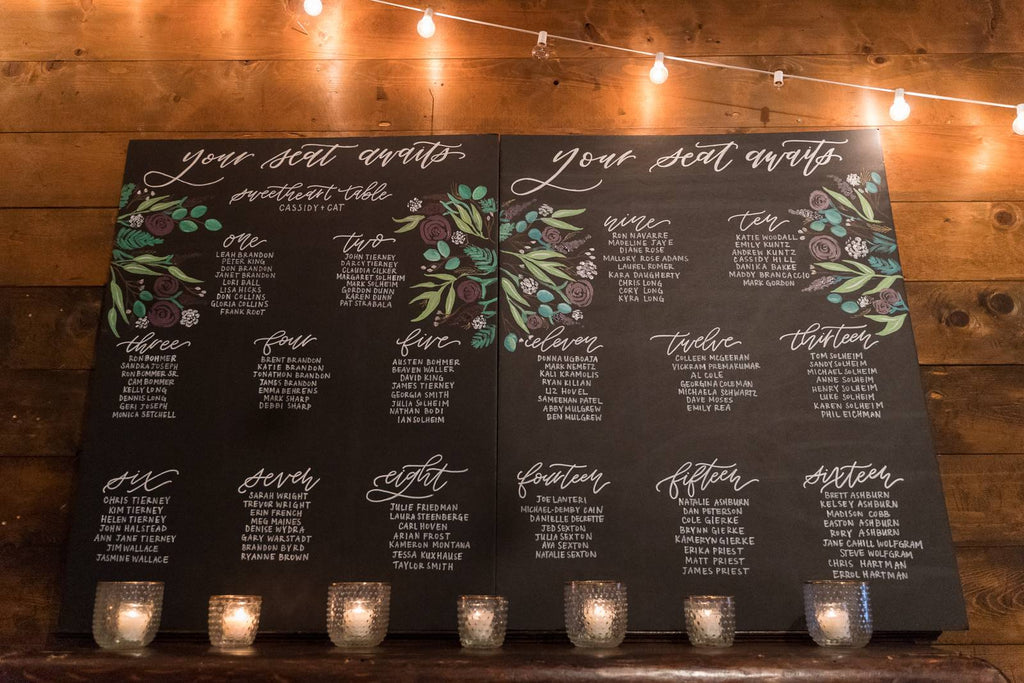Wedding seating chart chalkboard