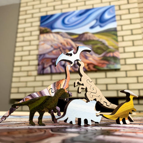 StumpCraft Puzzle Details - Dinosaur Whimsies in Badlands to the Bone by Julie deBoer