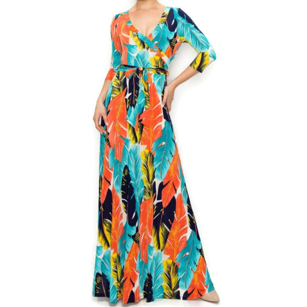 palm tree maxi dress
