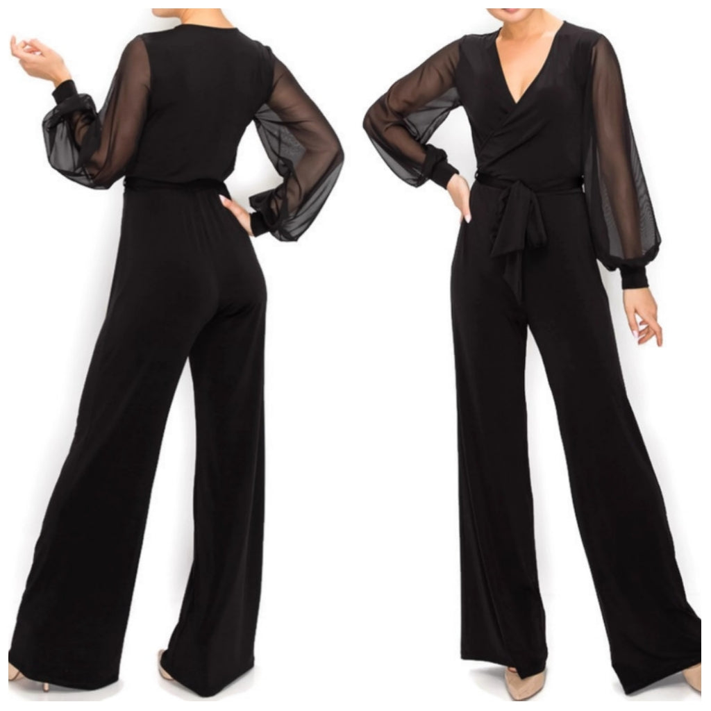 jumpsuit sheer sleeves