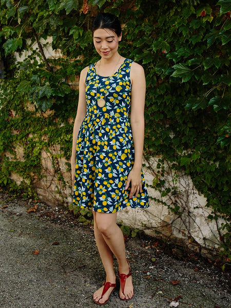 Summer Sonnet Dress with Lemons - Mata Traders Ethical Fashion