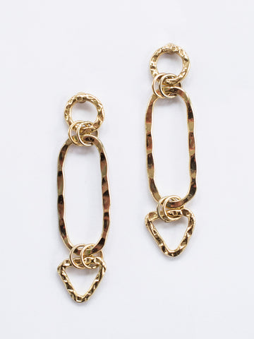 Shape Link Earrings in Gold