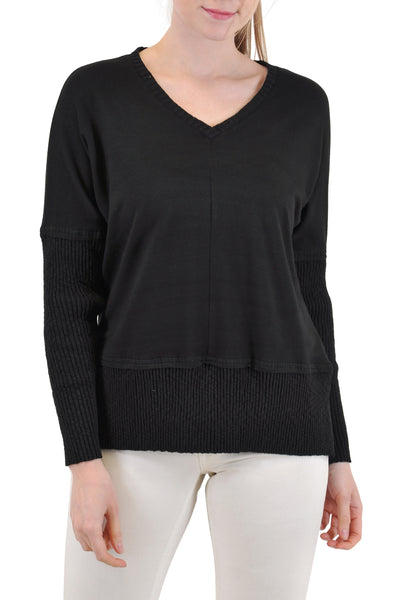 RIB KNIT DOLMAN SLEEVES