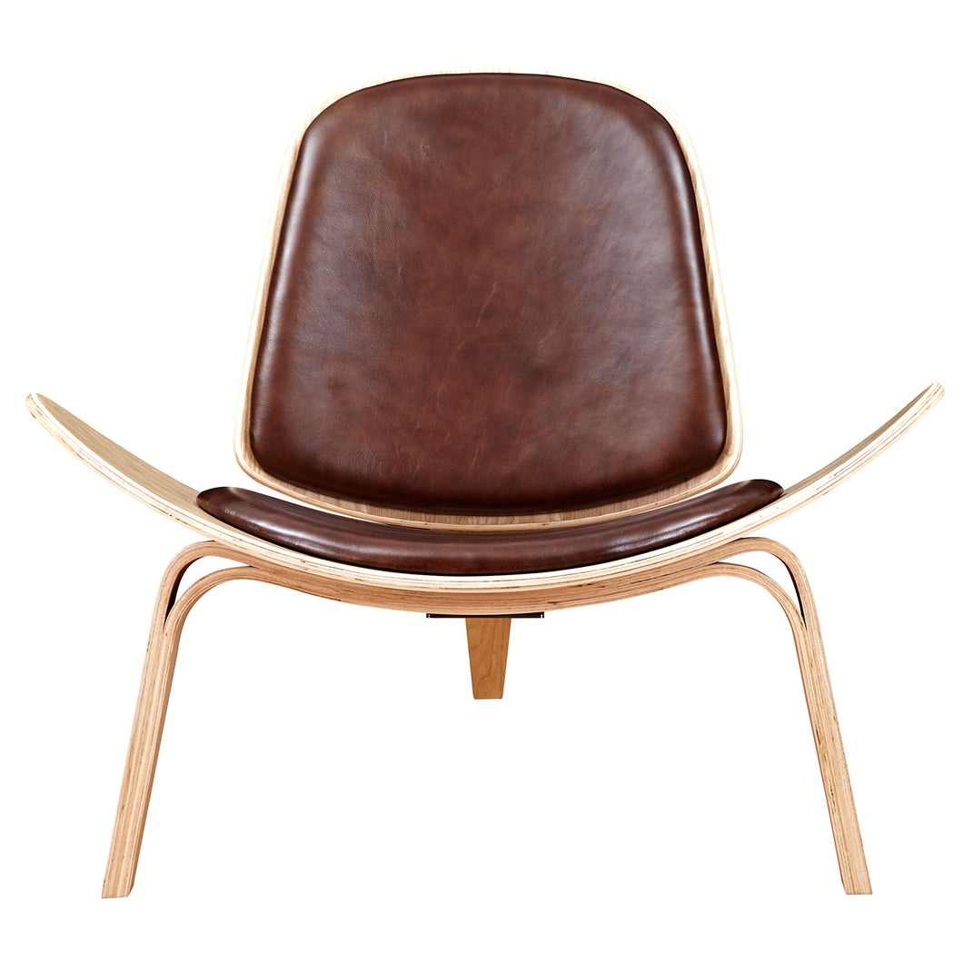 Aged Cognac Shell Chair - Natural