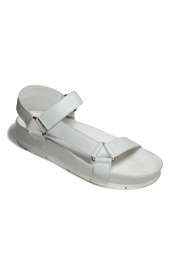 Newport White Leather Sandal Front