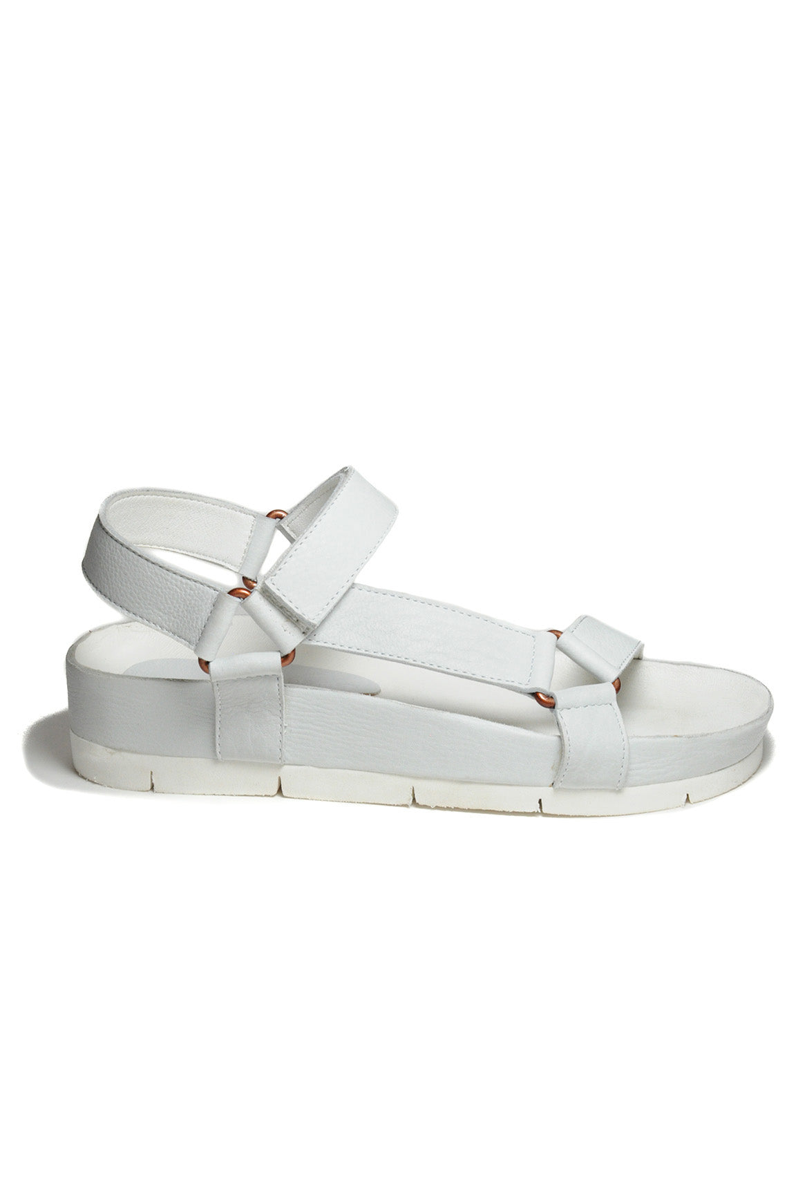 Newport White Leather Sandal Side