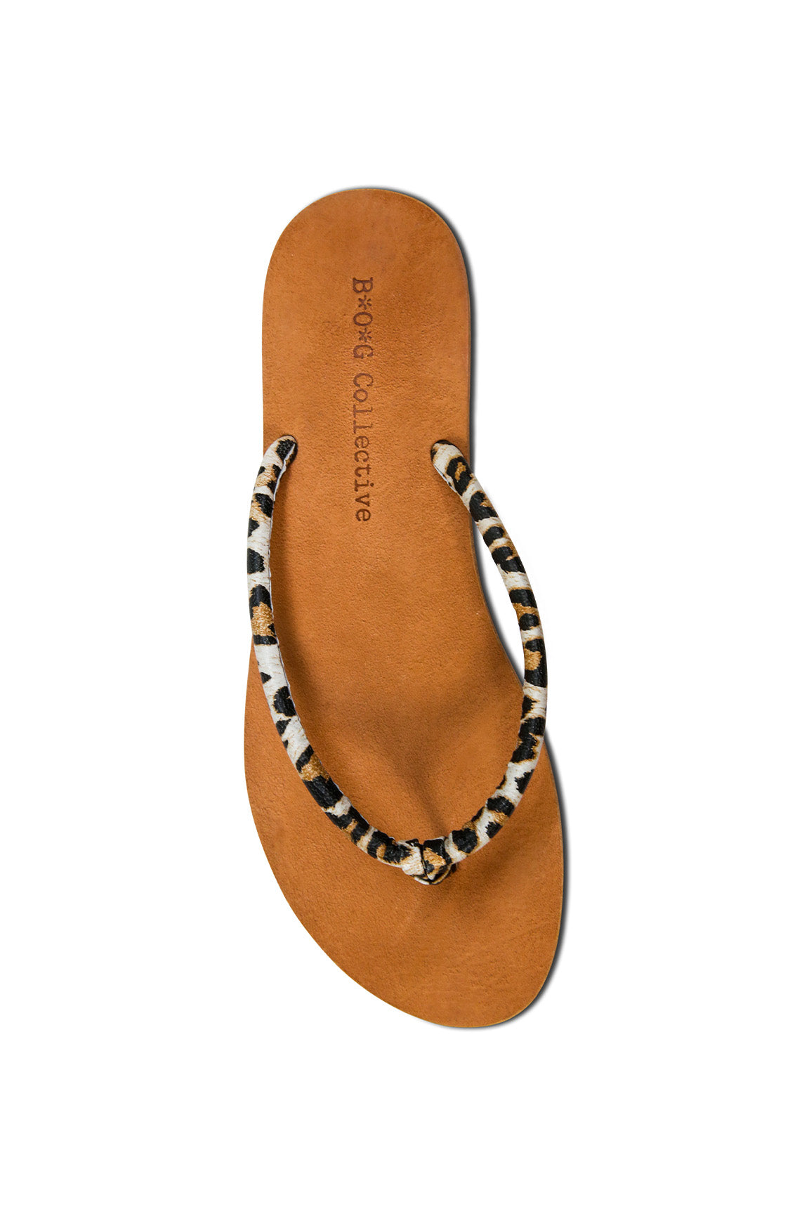 Pipa Leopard Leather Flip Flop Sandal Top