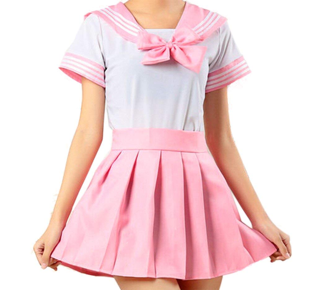 Japanese High School Girl Sailor Uniform Lolita Dress Cosplay Costume Outfit