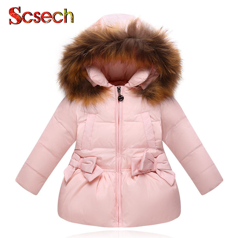 baby girl winter jacket with fur hood