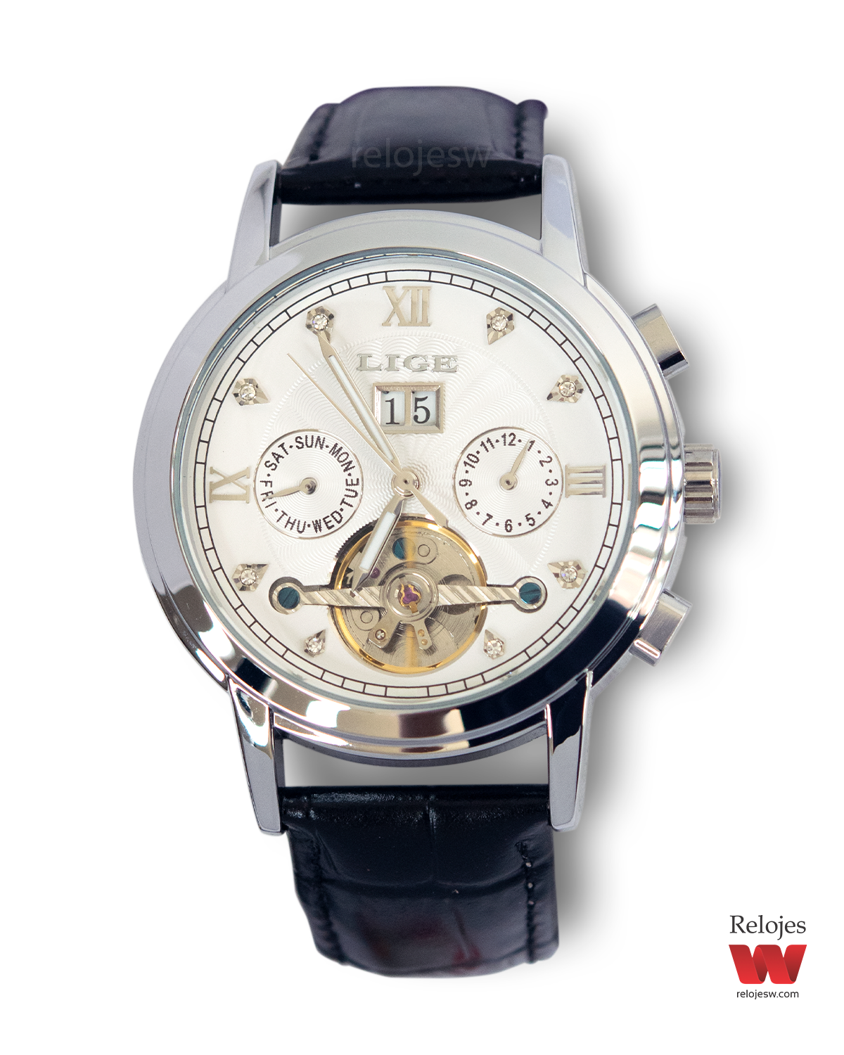 Reloj Lige Hombre LG9909 Negro Plateado – Relojes