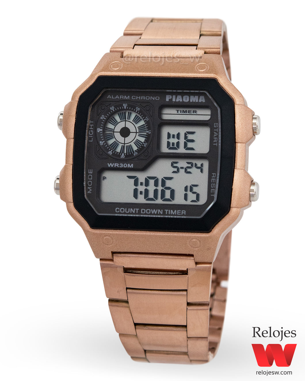 Reloj Piaoma Hombre 9079G Oro Rosa Negro