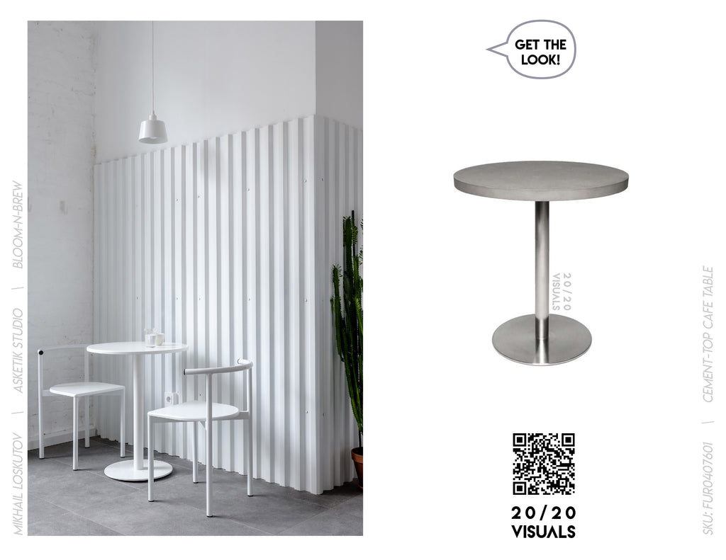 20/20 Visuals | Get The Look | Cement-top Cafe Table
