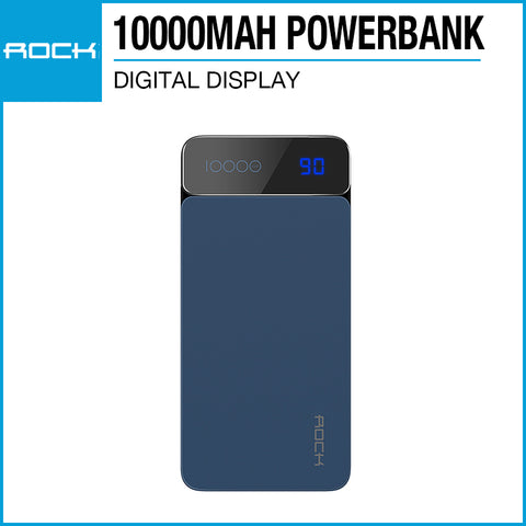 Rock P38 Powerbank with Digital Display 10000mAh Blue