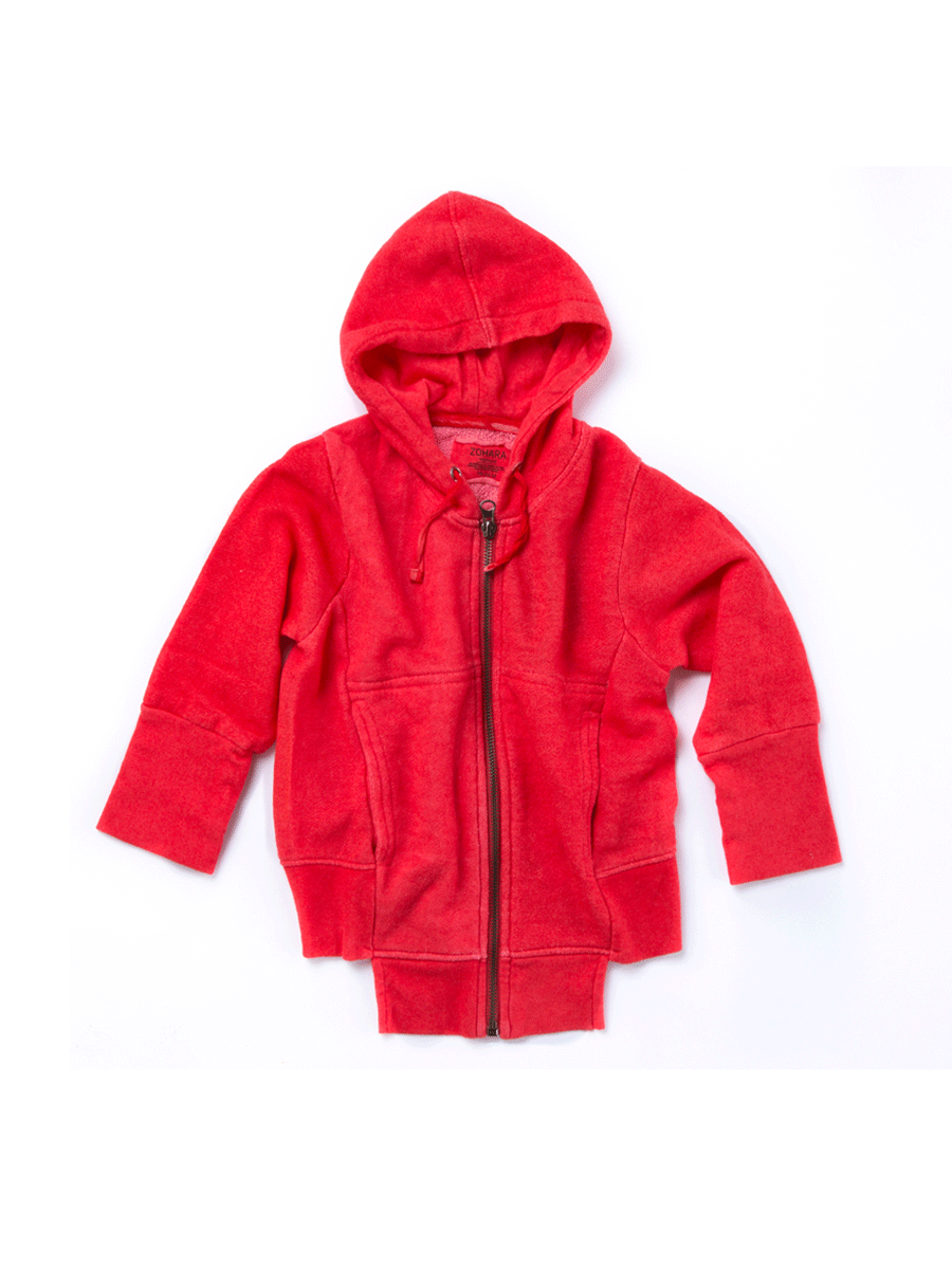 A Male/Female Print Hoodie Red