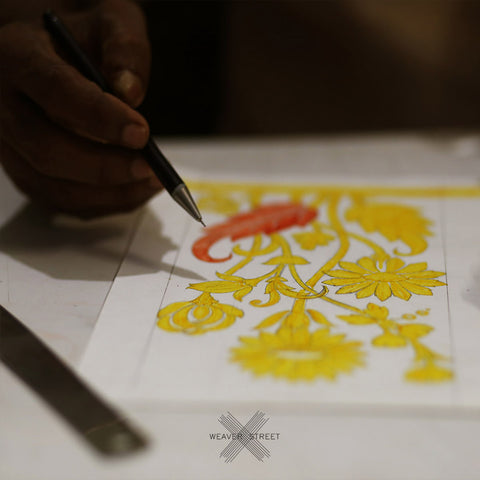 Designing process: Drawing designs, in making of Banarasi saree. Weaving Process by Weaver Street