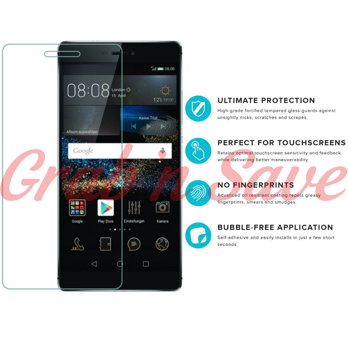 Huawei P8 Screen Protector, Glass Screen Protector, Tempered Glass Screen Protector