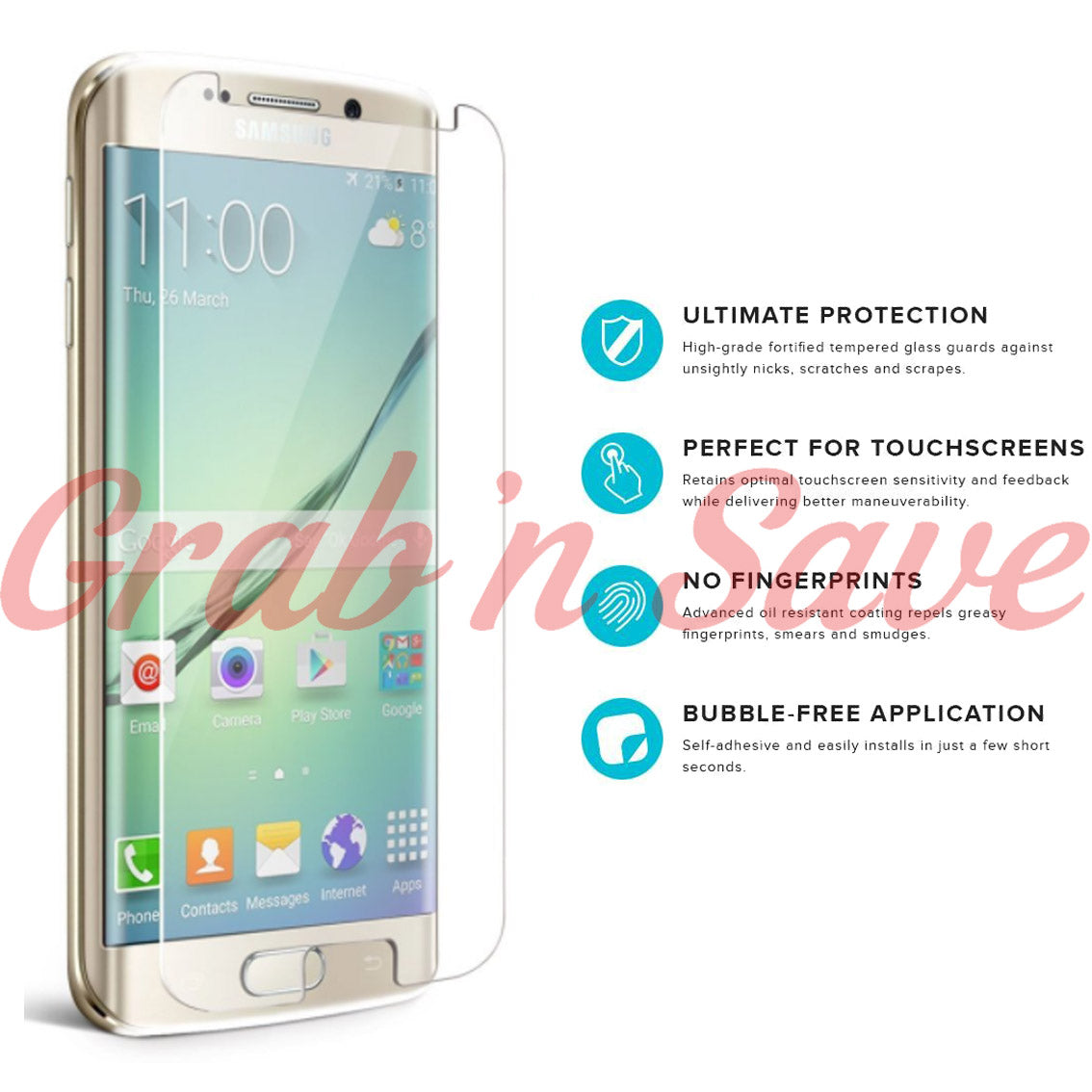 Samsung S7 Edge Screen Protector, Glass Screen Protector, Tempered Glass Screen Protector