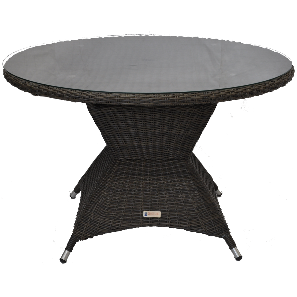 brown outdoor wicker table