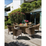 Clifton Hill 7 Piece Outdoor Wicker Large Round Dining Set - DECOR STAR