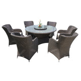 Richmond 8 Piece Outdoor Wicker Round Table Dining Set - DECOR STAR