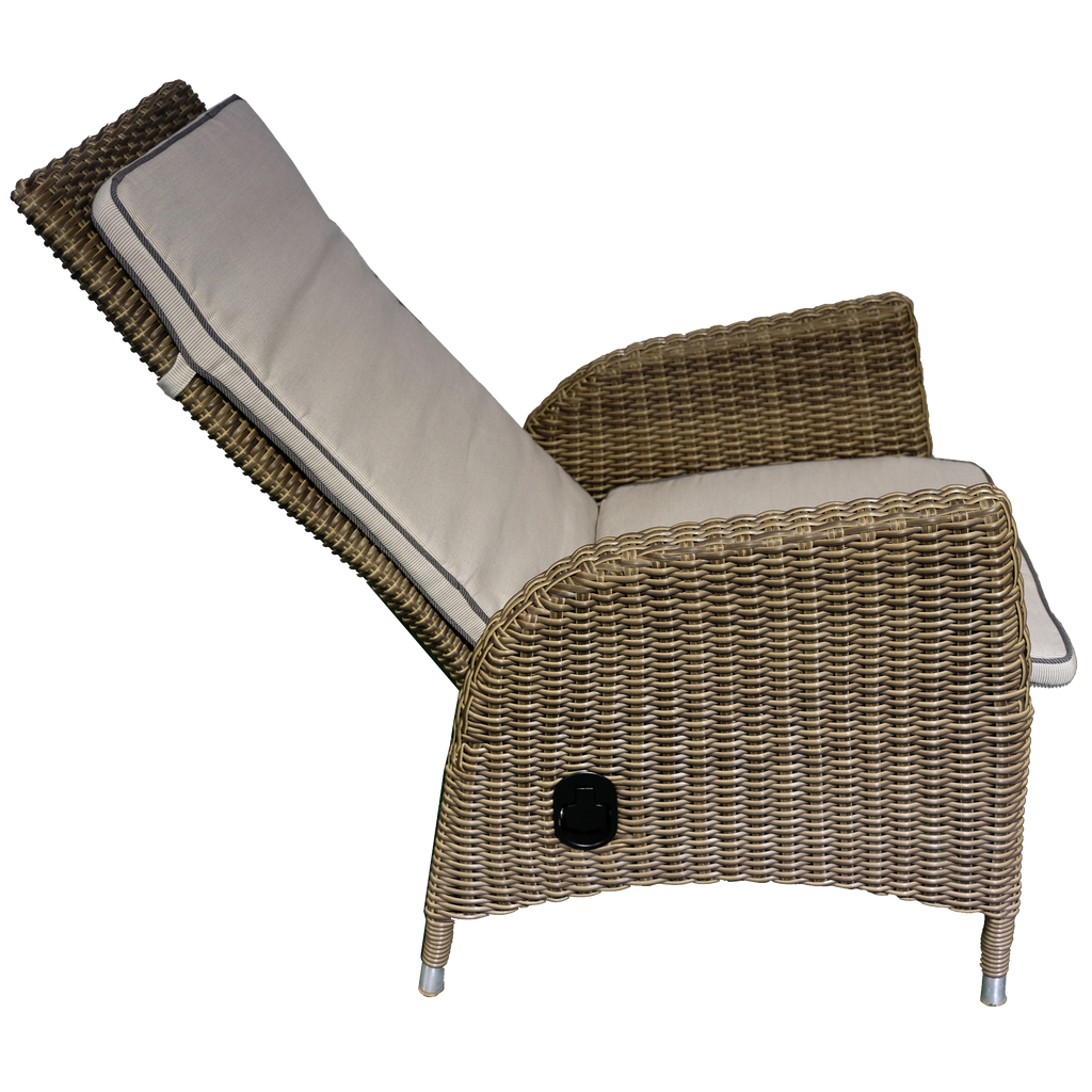 outdoor rattan chair with ottoman