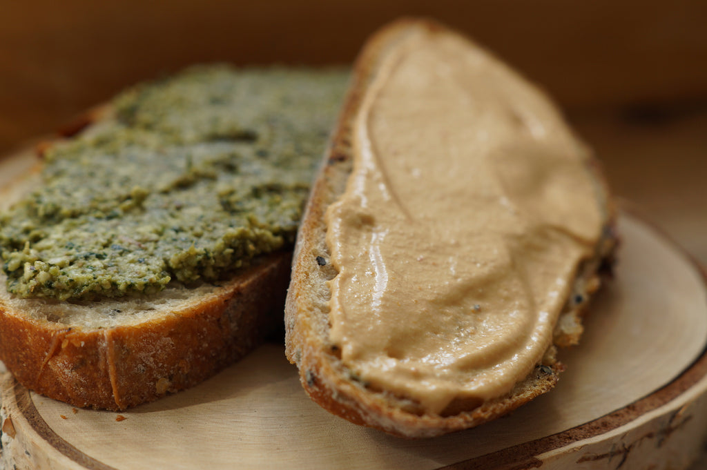 sourdough bread with raw vegan cheese spread