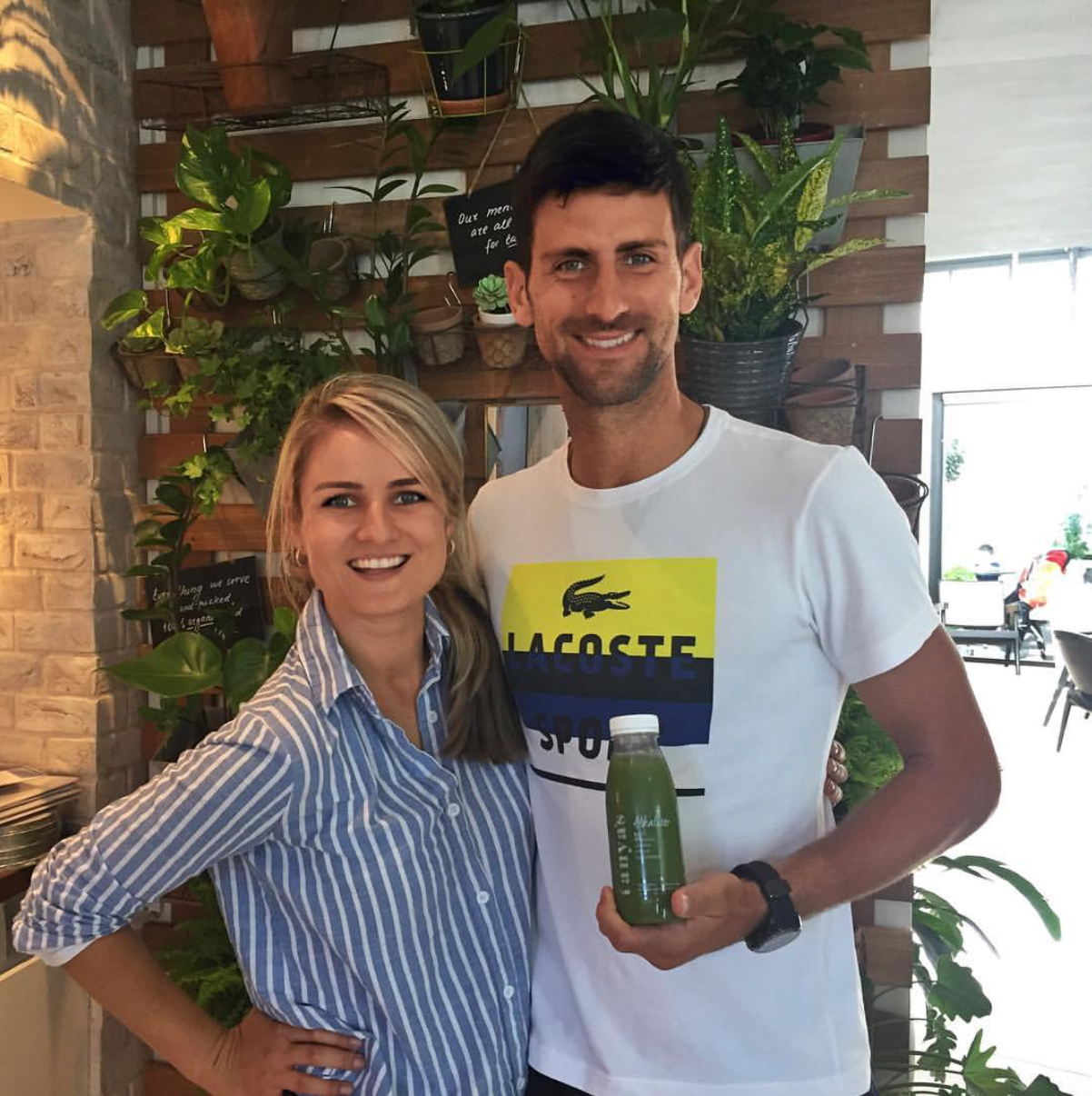 Novak Djokovic and Tanya Maher at Tanya's