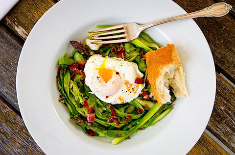 Asparagus Salad with Poached Eggs