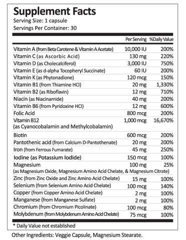 ProCare Health - Bariatric Multivitamin Capsule - 45mg Iron - 1 Once Daily - 30ct Bottle