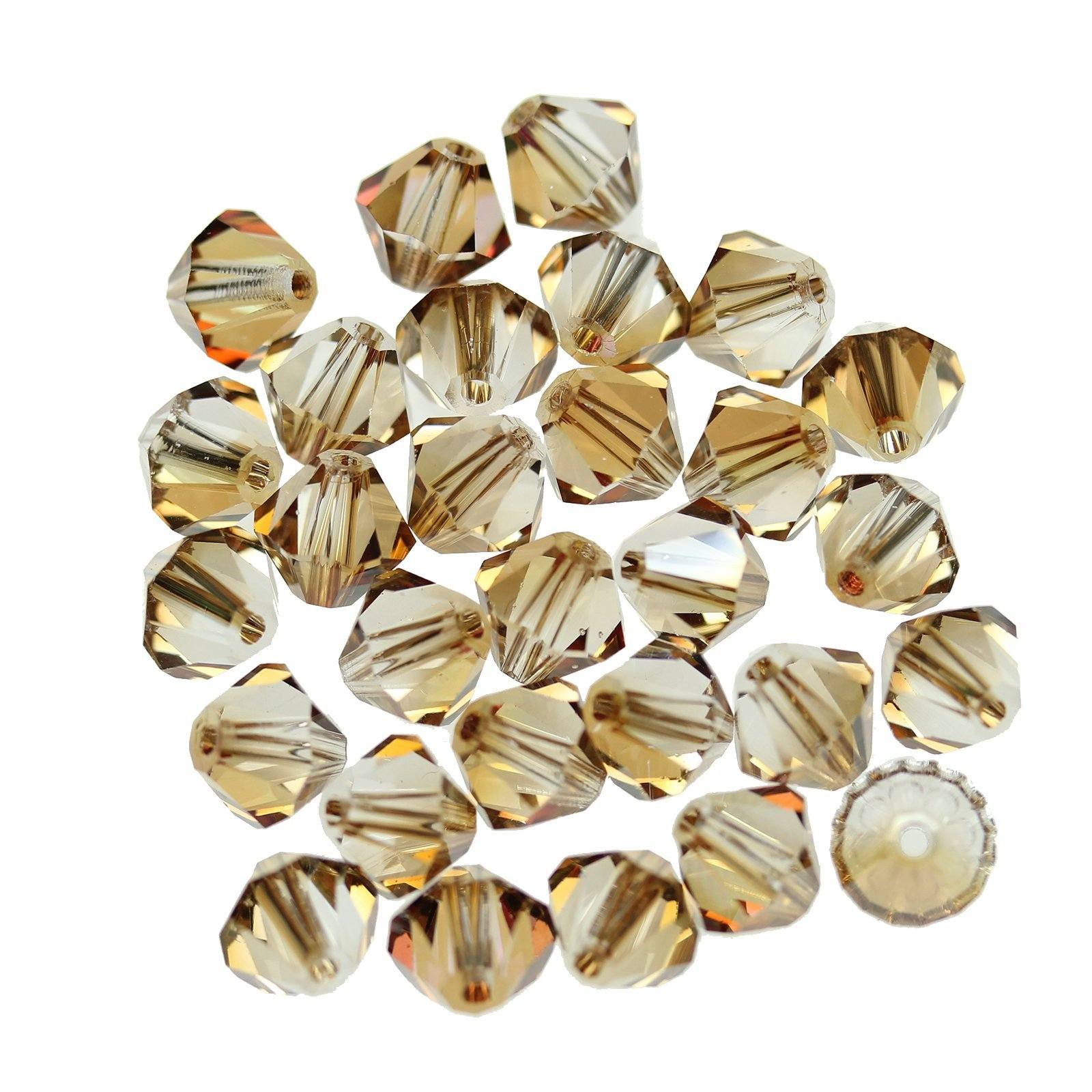 Perles De Verre Teinté Topaz à facettes 6 mm Strang Bicone Crystal-p00785x2